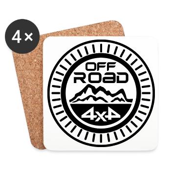 4x4 Berge Offroad Off-Road Off Road - Untersetzer (4er-Set) - Weiß - Vorne