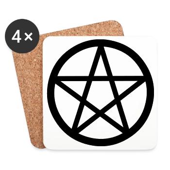 Pentagram - Coasters (set of 4) - white - Front