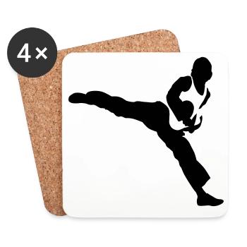 taekwondo - Dessous de verre (lot de 4) - blanc - Devant