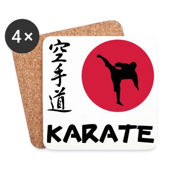 Karate - Dessous de verre (lot de 4) - blanc - Devant