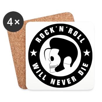 Rock and Roll and Rockabilly - Coasters (set of 4) - white - Front