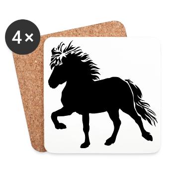 Cheval islandais mignon Tölt 5, islandais, poney islandais - Dessous de verre (lot de 4) - blanc - Devant