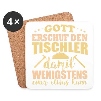 Gott erschuf den Tischler einer der was kann - Untersetzer (4er-Set) - Weiß - Vorne