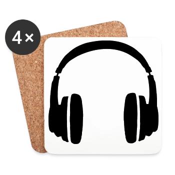 DJ's Headphones - Coasters (set of 4) - white - Front