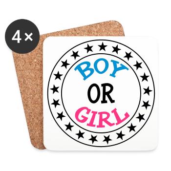 Boy or Girl - Dessous de verre (lot de 4) - blanc - Devant