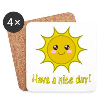 have a nice day, sun, sun, sunny, sunshine - Coasters (set of 4) - white - Front