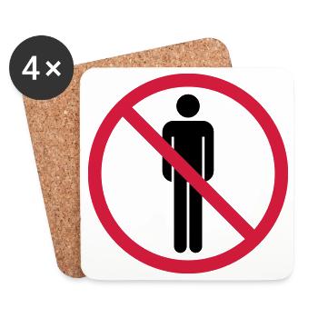 forbidden sign no people zone area pictogr - Coasters (set of 4) - white - Front