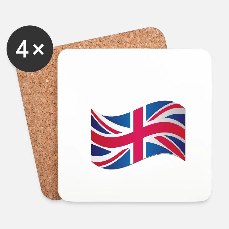 Union Jack Flagge Illustration - Untersetzer (4er-Set) - Weiß