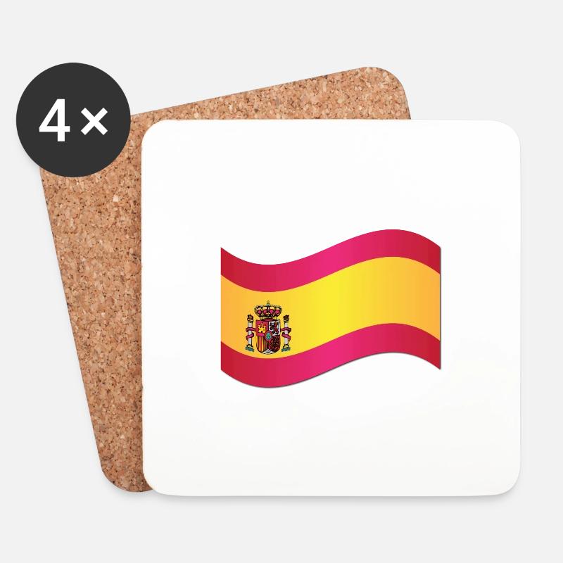 Spanish Flag  - Coasters (set of 4) - white