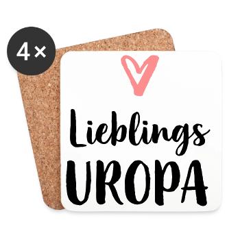 Lieblings Uropa Herz Geschenk Vatertag Geburtstag - Untersetzer (4er-Set) - Weiß - Vorne