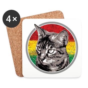Reggae Cat - Coasters (set of 4) - white - Front