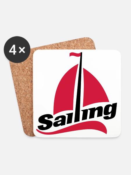 segeln - Untersetzer (4er-Set) - Weiß