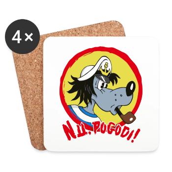 Wolf Nu Pogodi! ! Lièvre et loup - Dessous de verre (lot de 4) - blanc - Devant