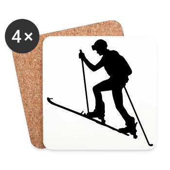 Skialpinismus - Untersetzer (4er-Set) - Weiß - Vorne