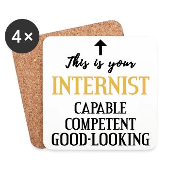 Physician internal medicine funny gift - Coasters (set of 4) - white - Front