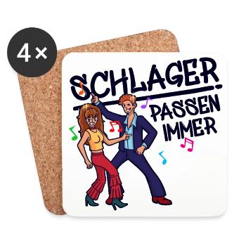 Schlagerparty Schlager Music Dancing Celebrate Saying - Coasters (set of 4) - white - Front