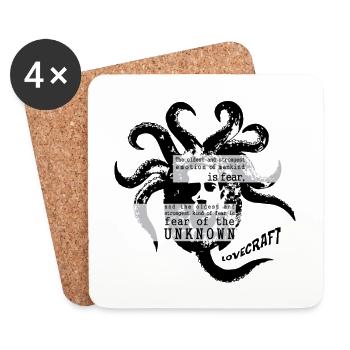HP Lovecraft / Cthulhu - Dessous de verre (lot de 4) - blanc - Devant