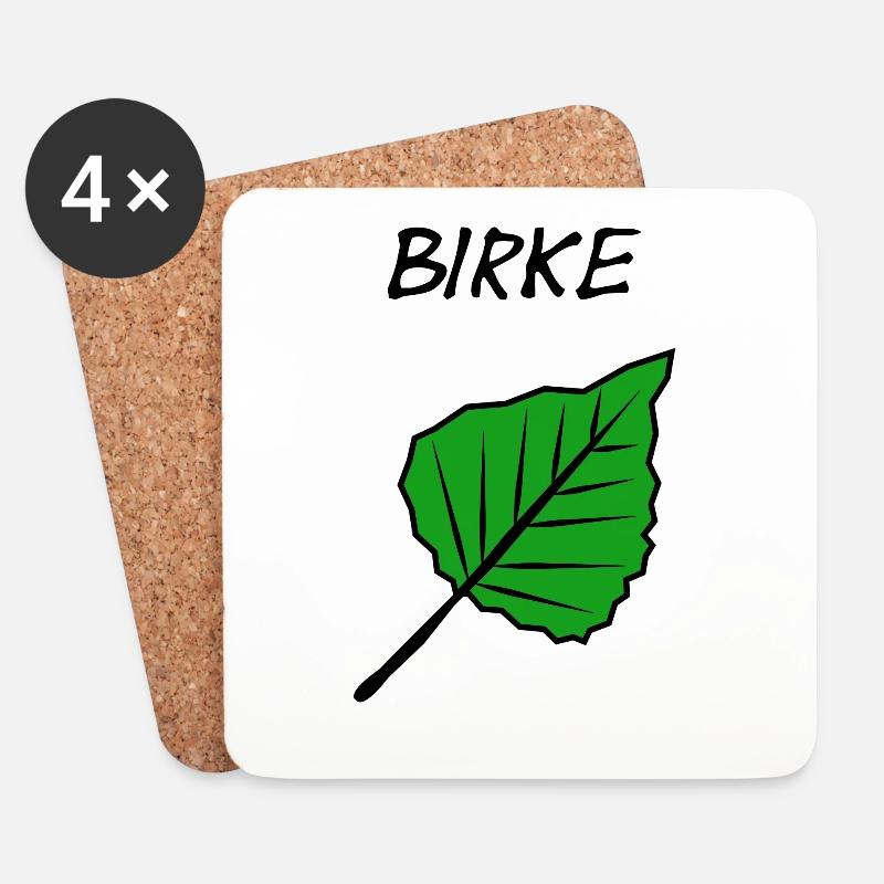 Birke - Untersetzer (4er-Set) - Weiß