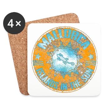 Lizard in Mandala Design - Coasters (set of 4) - white - Front