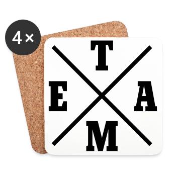 Team Cross - Coasters (set of 4) - white - Front