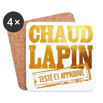 Chaud La Pin Texte Approve Graphic - Dessous de verre (lot de 4) - blanc - Devant
