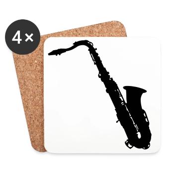 saxophone - Dessous de verre (lot de 4) - blanc - Devant