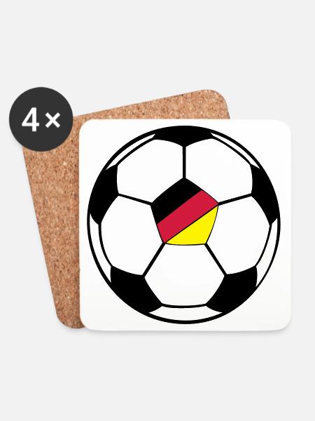 fussball deutschland - Untersetzer (4er-Set) - Weiß