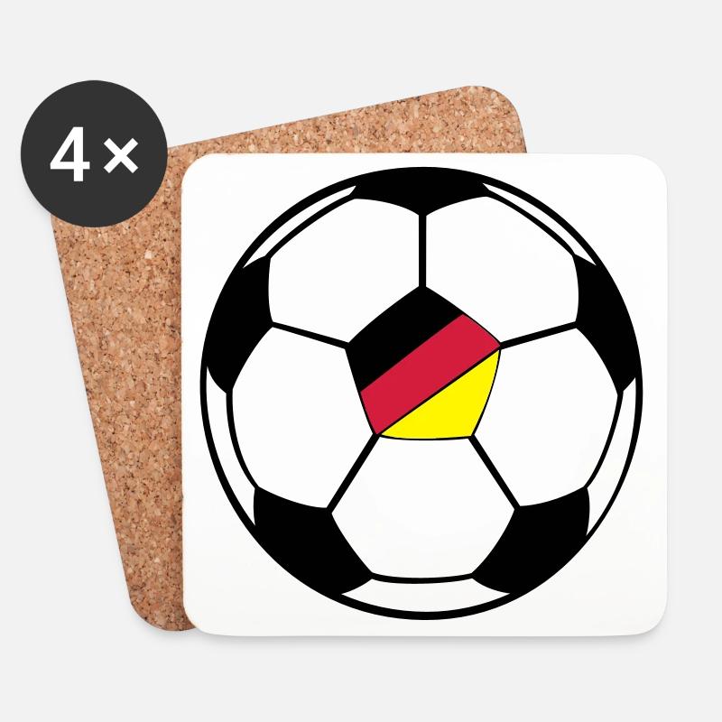 fussball deutschland - Untersetzer (4er-Set) - Weiß