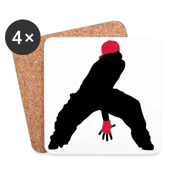 hip hop - Coasters (set of 4) - white - Front