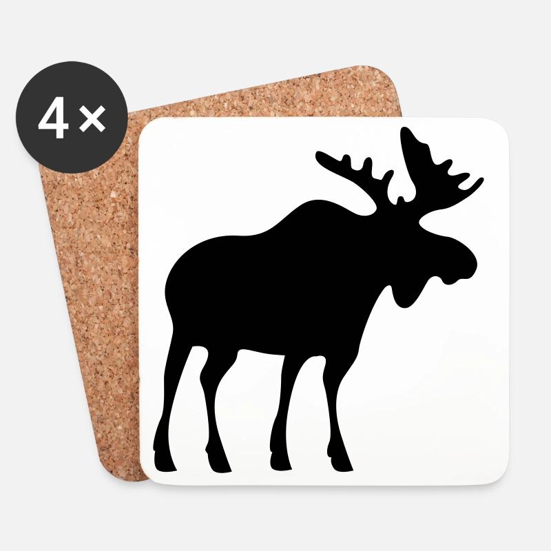 moose - Coasters (set of 4) - white
