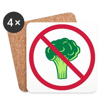 no broccoli prohibited shield zone healthy vitamins - Coasters (set of 4) - white - Front