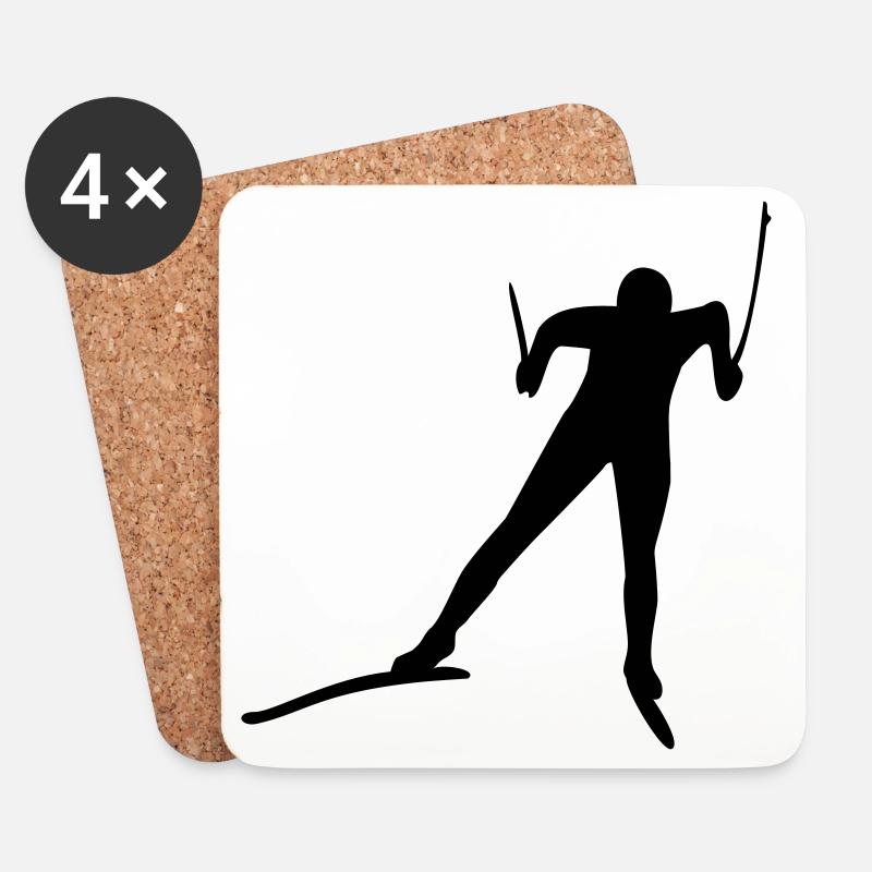 ski - Dessous de verre (lot de 4) - blanc