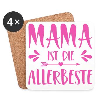 Mom is the very best - Coasters (set of 4) - white - Front