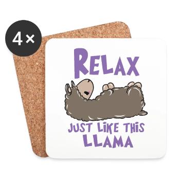 Relax Lama - Coasters (set of 4) - white - Front