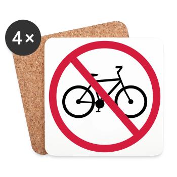 kein fahrrad verboten schild zone fahren bike drah - Untersetzer (4er-Set) - Weiß - Vorne