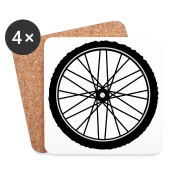 Un pneu de vélo - Dessous de verre (lot de 4) - blanc - Devant