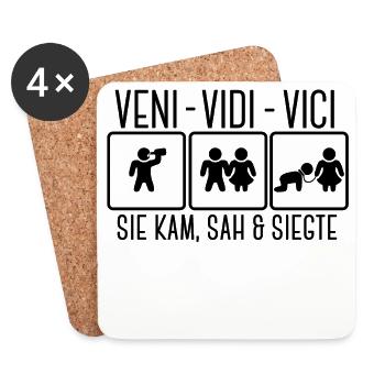 Lustig Spruch Junggesellenabschied Party Hochzeit - Untersetzer (4er-Set) - Weiß - Vorne