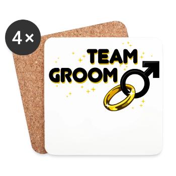 Team groom husband bachelor party Funny - Coasters (set of 4) - white - Front