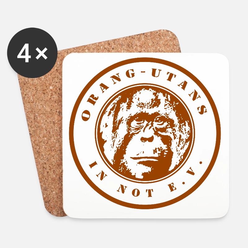 Logo Orang-Utans in Not e.V. braun - Untersetzer (4er-Set) - Weiß