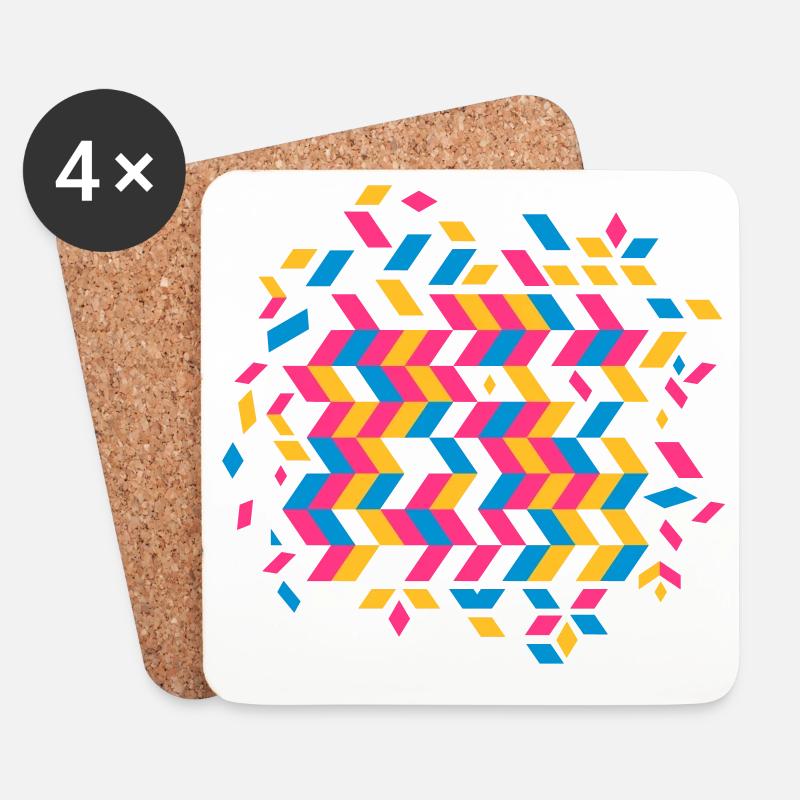 A herringbone pattern - Coasters (set of 4) - white