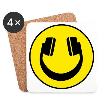 face music headphones - Coasters (set of 4) - white - Front