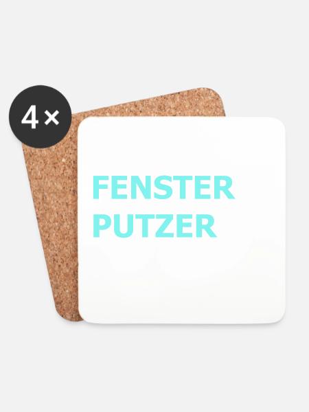 Bester Fensterputzer Reiniger Hausmann Geschenk - Untersetzer (4er-Set) - Weiß