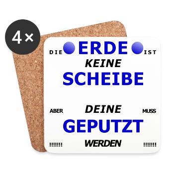 Fensterputzer Erde Spruch lustig Humor Geschenk - Untersetzer (4er-Set) - Weiß - Vorne