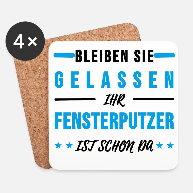 Fensterputzer Gebäudereiniger Sprüche Geschenk - Untersetzer (4er-Set) - Weiß
