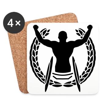 A winner in a wheelchair - Coasters (set of 4) - white - Front