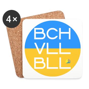 BeachVolleyBall (édition ronde) - Dessous de verre (lot de 4) - blanc - Devant