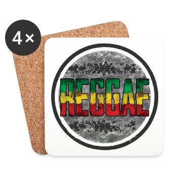 Regenbogen Rasta Friedenssymbol - Untersetzer (4er-Set) - Weiß - Vorne