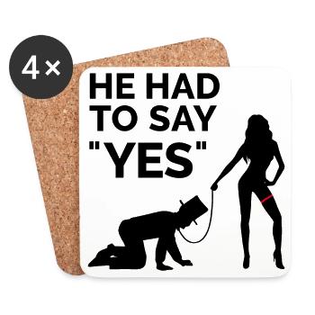 Mariage mariage bachelorette fête mariée mariage - Dessous de verre (lot de 4) - blanc - Devant