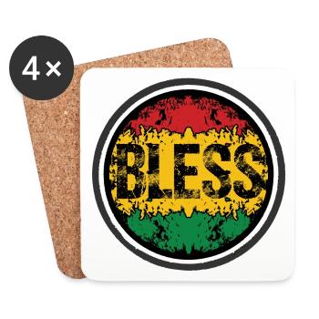 Rastafarian Floral Pattern - Coasters (set of 4) - white - Front