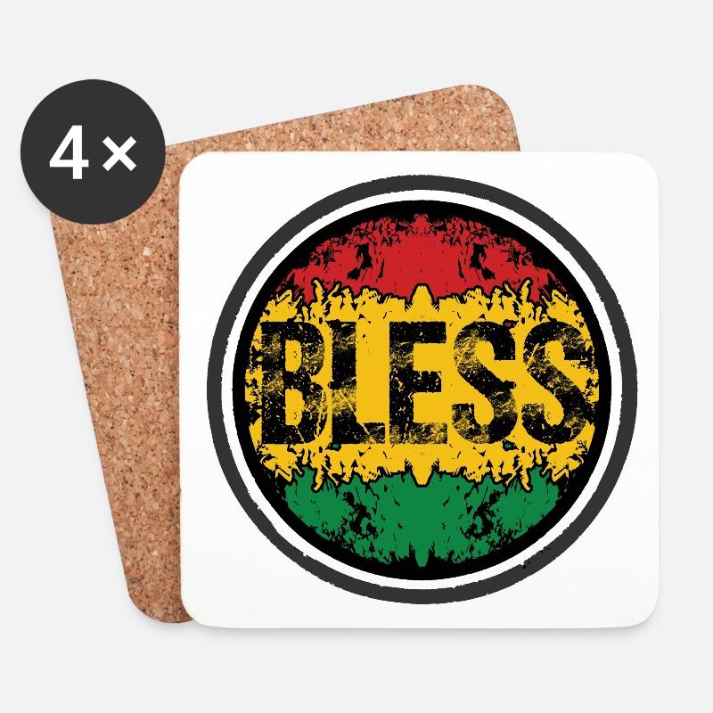 Rastafarian Blumen Muster - Untersetzer (4er-Set) - Weiß